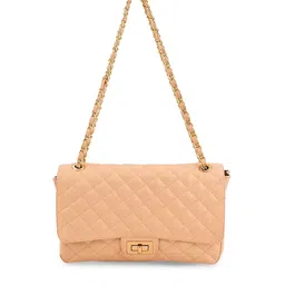 Lychee bags Peach-Coloured Solid Sling Bag image 1