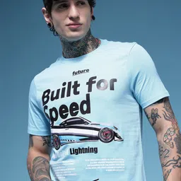 HERE&NOW Pure Cotton Typography Printed T-shirt-picture-21