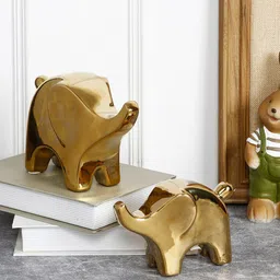 TAYHAA Set of 2 Gold-Toned Elephant Showpieces-picture-18
