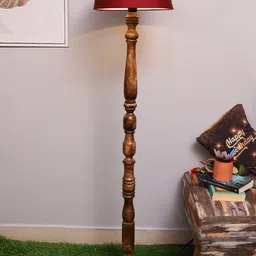 Homesake Red & Brown Contemporary Handcrafted Club Lamp with Shade-image-31