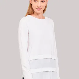 Beverly Hills Polo Club Women White Solid Round Neck T-shirt-image-20