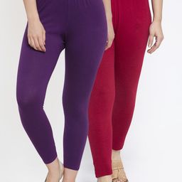 GRACIT Women Pack Of 2 Solid Ankle-Length Leggings-picture-9
