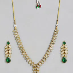 Peora Gold-Plated Crystals-Studded Jewellery Set image 3