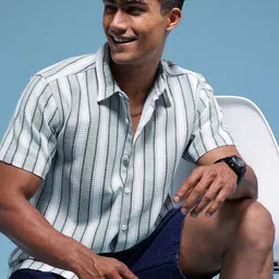 HERE&NOW Men Striped Casual Shirt-picture-41