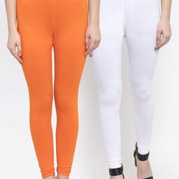 TAG 7 Women Pack Of 2 Solid Churidar-Length Leggings-picture-40
