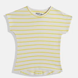 METRO KIDS COMPANY White & Yellow Striped Pure Cotton Crop Top-picture-16