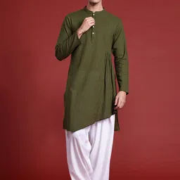Anouk Tyohaar Collection Pure Cotton Pleated Asymmetric Kurta image 1