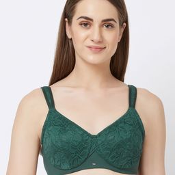 Soie Green lace Underwired Non Padded full coverage Everyday Bra FB-610-picture-21