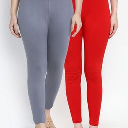 GRACIT Women Pack Of 2 Solid Ankle-Length Leggings-picture-16