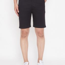Hypernation Men Black Solid Regular Fit Chino Shorts-picture-38