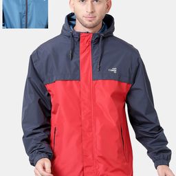 t-base Men Navy Blue & Red Solid Waterproof Reversible Rain Jacket-picture-49