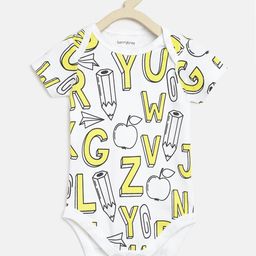 berrytree Infant Kids Yellow & White Printed  Organic Cotton Sustainable Bodysuit-picture-8