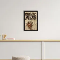eCraftIndia Beige & Black A. P. J. Abdul Kalam Motivational Quote Wall Painting-image-70
