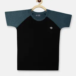 CHIMPRALA Boys Green Extended Sleeves Applique T-shirt-image-6