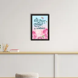 eCraftIndia Blue & Pink Motivational Quote & Floral Satin Matte Texture UV Wall Painting-image-42