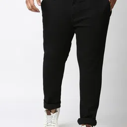 Freeform by High Star Men Plus Size Black Solid Mid Rise Clean Look Regular Fit Jeans-picture-48