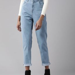 The Roadster Lifestyle Co Women Blue Straight Fit High-Rise Stretchable Jeans-picture-27