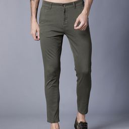 HIGHLANDER Men Olive Green Tapered Fit Chinos-picture-39