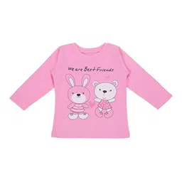 Bodycare Kids Girls Pink Typography Printed T-shirt-image-7
