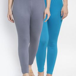 GRACIT Women Pack Of 2 Solid Ankle-Length Leggings-picture-7