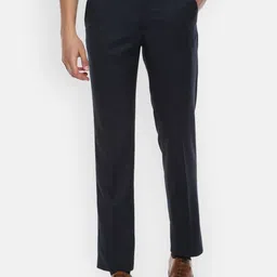 Louis Philippe Men Black Slim Fit Solid Formal Trousers-image-45