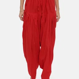 Souchii Women Red Solid Patiala-picture-13