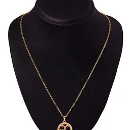 Moon Dust Gold-Plated Aries Zodiac Sun Shine Pendant With Chain image 1