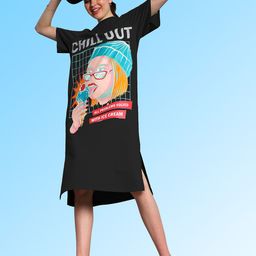 Athena Printedd T-shirt Dress-picture-38