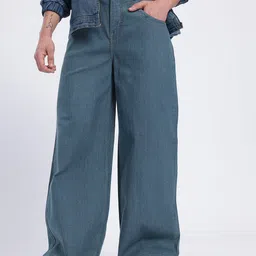 glitchez Men Mid-Rise Stretchable Loose Fit Wide Leg Jeans-picture-30