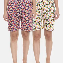 zebu Women Pack of 2 Printed Lounge Shorts-picture-13
