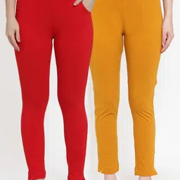 TAG 7 Women Pack of 2 Solid Ankle-Length Leggings-picture-41