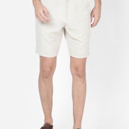 t-base Men Off-White Solid Slim Fit Regular Shorts-picture-10