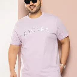 Sztori Plus Size Typography Printed Pure Cotton T-shirt-image-39