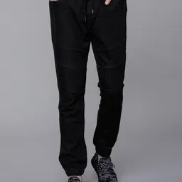 LOCOMOTIVE Men Black Jogger Mid-Rise Clean Look Stretchable Jeans-picture-55