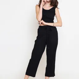 Sera Women Black Solid Top with Palazzos-image-11