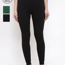 TAG 7 Women Pack Of 3 Solid Churidar-Length Leggings-picture-10