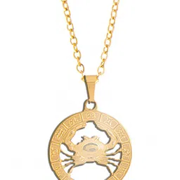 Moon Dust Gold-Plated Cancer Zodiac Sun Shine Pendant With Chain-picture-36