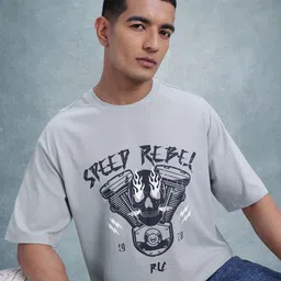 The Roadster Life Co. Pure Cotton Graphic Printed Relaxed Fit T-shirt-picture-12