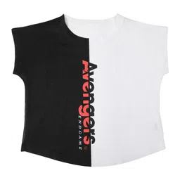 Marvel by Wear Your Mind Girls White & Black Colourblocked T-Shirt-picture-38
