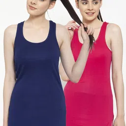Friskers Women Pack of 2 Solid Racerback Tank Tops-image-8
