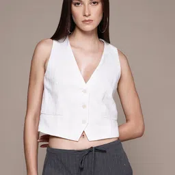 MANGO Pure Linen Single-Breasted Waistcoat-picture-4