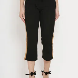 Westwood Women Black Relaxed Loose Fit Striped Regular Trousers-image-72