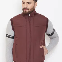Spirit Men Burgundy Solid Bomber-picture-21
