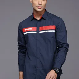 Ducati Pure Cotton Striped Casual Shirt-image-34