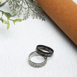 YouBella Men Set Of 2 Black And Navy Blue Textured Rings-image-41