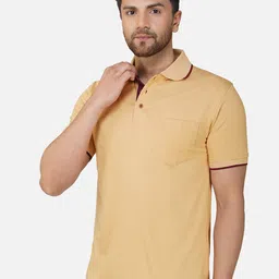 ALARM Men Solid Polo Collar Cotton Slim Fit T-shirt-picture-34