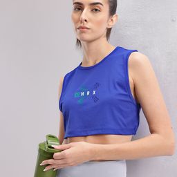 HRX by Hrithik Roshan Women Brand Logo Printed Training Crop T-shirt-image-76