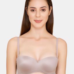 Zivame Grey Solid Underwired Lightly Padded Balconette Bra ZI1774FASHEPURP-picture-6