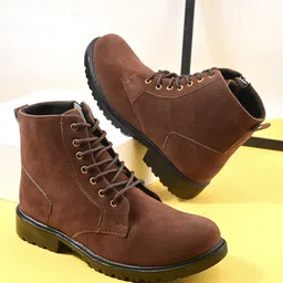 Big Fox Men Brown Suede Flat Boots image 1