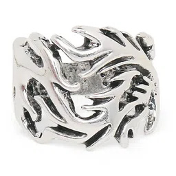 OOMPH Men Silver-Toned Gothic Dragon Biker Finger Ring-picture-16